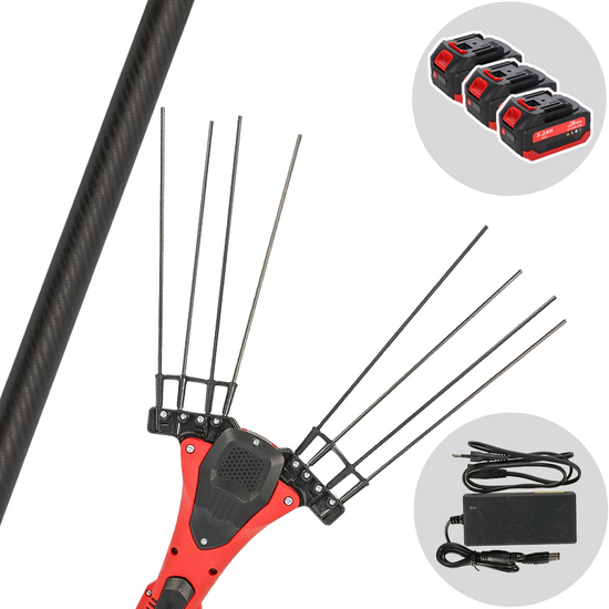 Aima Giulia Cordless - Peigne vibreur électrique à batterie - Perche fixe en carbone - 250 cm - 3 x 21 V 5,2 Ah