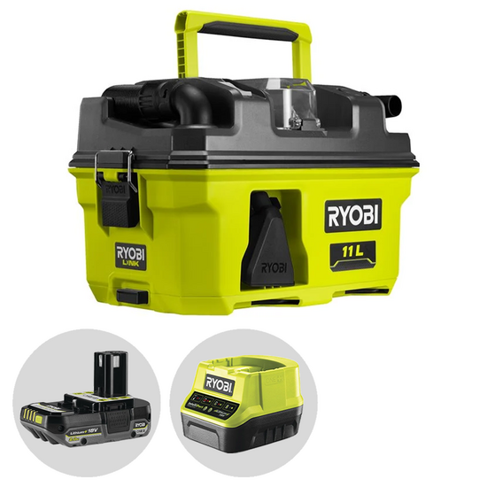Ryobi RV1811-0 - Aspirateur portable pour eau et poussières, à batterie - 18 V 2 Ah
