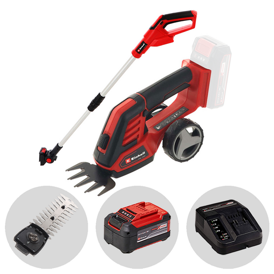 Einhell GE-CG 18/100 Li T - Cisaille &agrave; gazon &agrave; batterie avec perche - 18V 5.2Ah