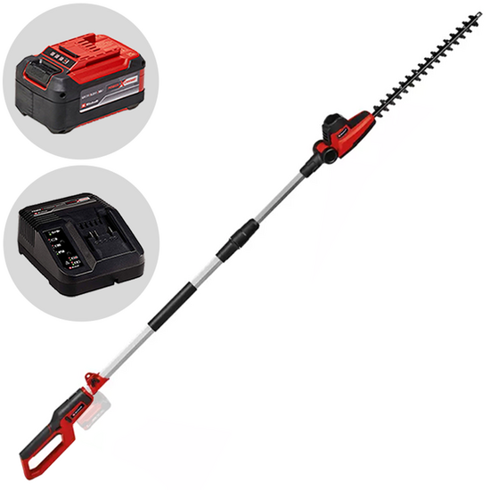 Einhell GC-HH 18/45 Li T - Taille-haie sur perche de rallonge &agrave; batterie 18V 5.2Ah