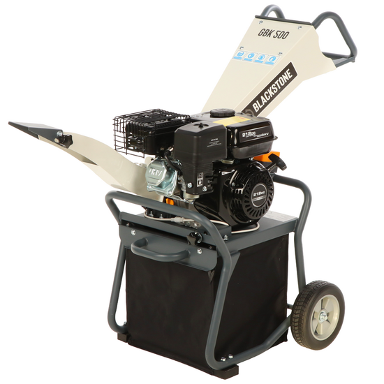 BlackStone GBK 500 - Broyeur thermique 2 en 1 avec bac ou goulotte d'&eacute;jection - Moteur Ducar DH212