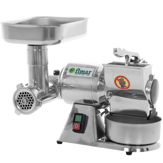 Fimar AB8D - Hachoir &agrave; viande &eacute;lectrique - R&acirc;pe int&eacute;gr&eacute;e - 230 V - 1 CV - Groupe de hachage externe