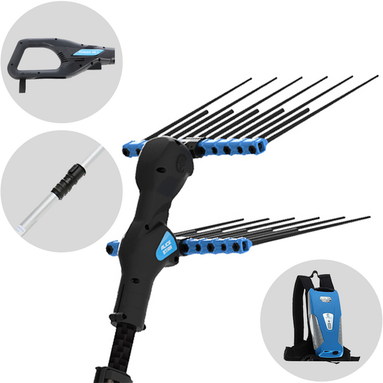 Campagnola Alice STAR 58 PLUS - Perche aluminium - 245 - 330 cm - Peigne vibreur &Eacute;lectrique - Batterie &agrave; dos incluse