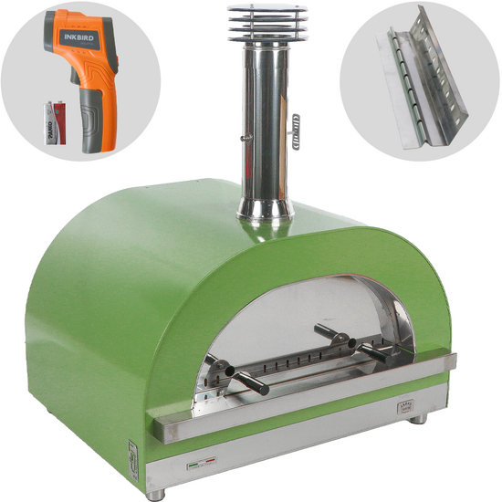 Clementi Gold - Four &agrave; bois pour pizza d'ext&eacute;rieur - Chambre de cuisson 80 x 60 - 4 pizzas - Vert