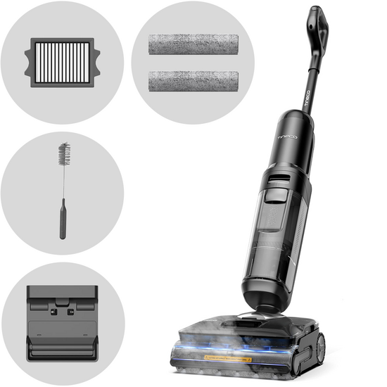 Tineco Floor One S7 Stretch Steam Plus - Aspirateur balai vapeur pour sols - 3 en 1 : nettoie, aspire et vaporise