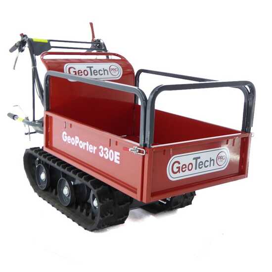 GeoTech Pro GeoPorter 330E - Brouette motorisée à chenilles à 4 galets avec benne extensible - 300Kg