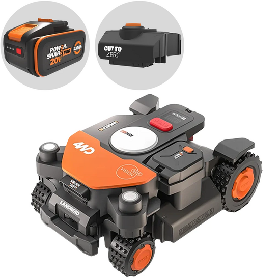 Worx Landroid Vision Cloud WR340E - Robot tondeuse 4 WD - Sans installation - Cut-to-Zero inclus