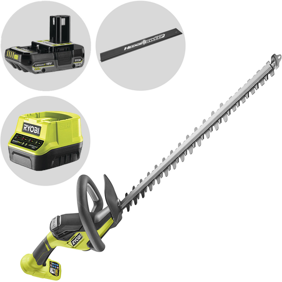 Ryobi RY18HT55A-120 - Taille-haie &agrave; batterie 18 V/2 Ah - Lame de 55 cm
