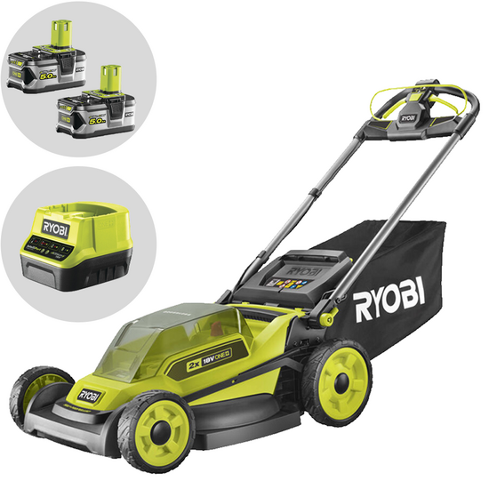 Ryobi RY18LMXSP51A-0 - Tondeuse à gazon à batterie 2x18V/5Ah - Largeur de coupe 51 cm