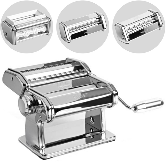 Marcato Atla+ Set Multipast - Machine &agrave; p&acirc;tes manuelle inox + 3 accessoires