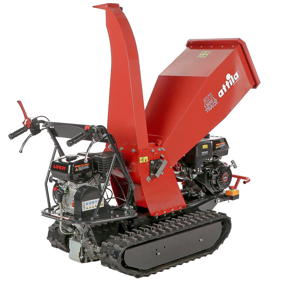 Attila ATS 1300 L TRACK - Broyeur de végétaux tracté sur chenilles avec châssis de brouette motorisée - Moteur Loncin 420 cm³