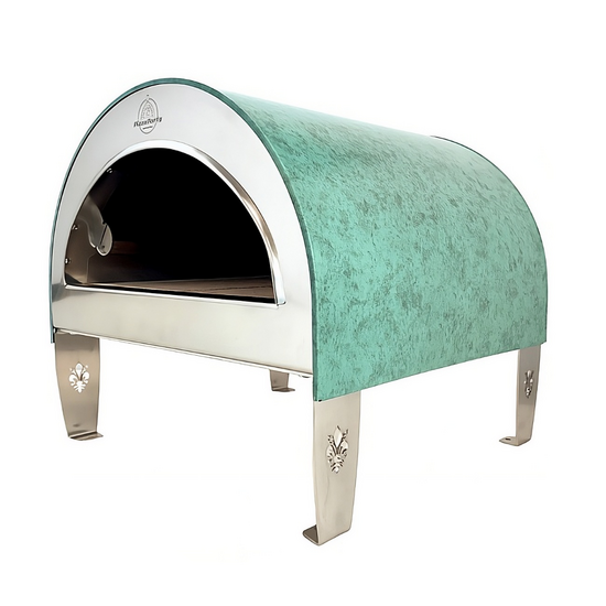 Pizza Party Ardore Acquamarina - Four à pizza à gaz d'extérieur - Chambre de cuisson 40 x 40 cm - Sole en biscotto réfractaire