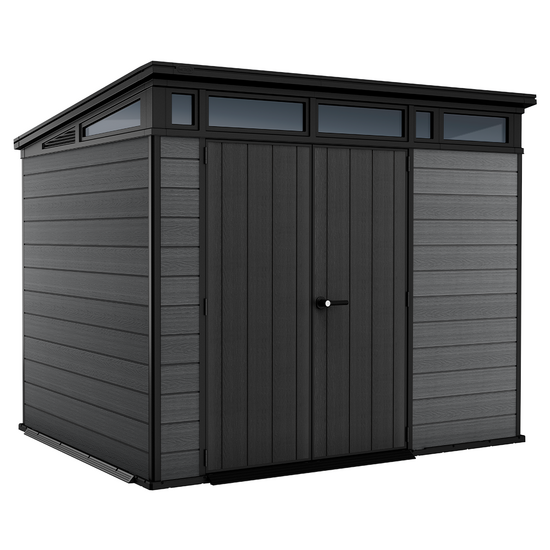 Keter Cortina 9x7 - Abri de jardin - Avec porte à double battant - 277 × 218 × 226 cm