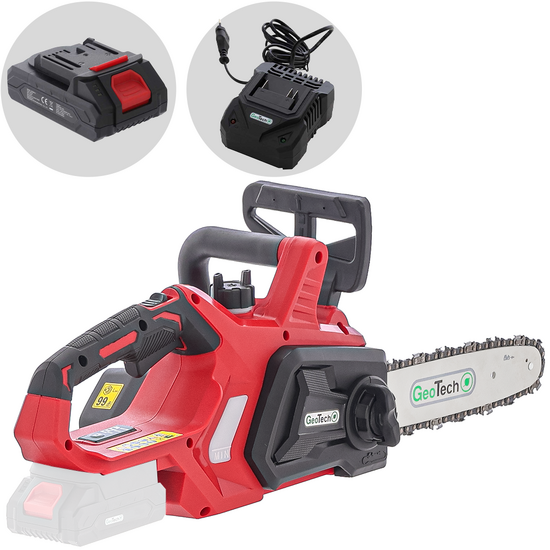 GeoTech X-Line CS-20V - Tron&ccedil;onneuse &agrave; batterie 20 V/2 Ah - Guide de 25 cm