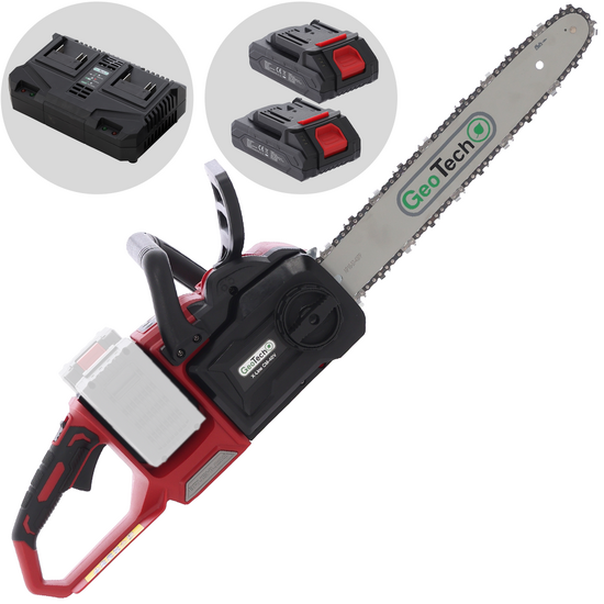 GeoTech X-Line CM-40V - Tronçonneuse électrique à batterie - Guide de 40 cm - 40 V 2 Ah