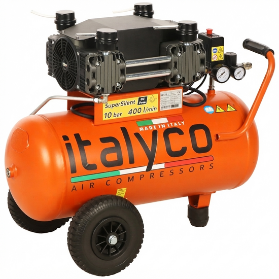 Italyco KP 50/3 OL - Compresseur d'air &eacute;lectrique monophas&eacute; silencieux - Oil-less - Moteur 3 CV - 50 l