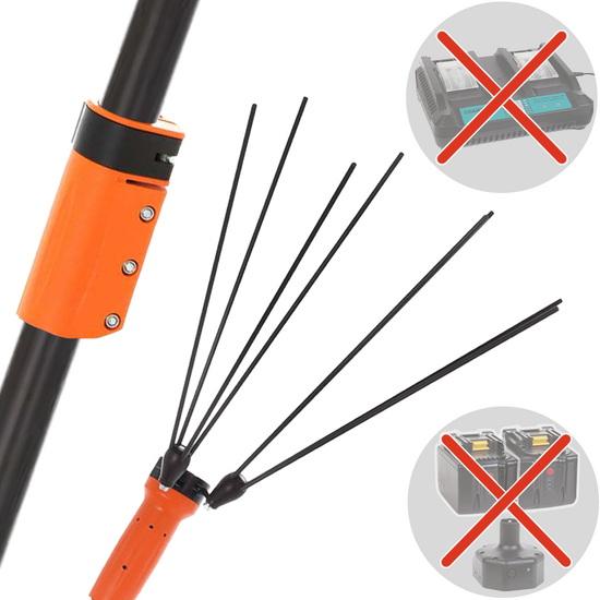 Jolly Italia V34 - Peigne vibreur &eacute;lectrique 220/315 cm &agrave; batterie - Perche fixe en aluminium - 2 in 1 - SANS BATTERIE NI CHARGEUR