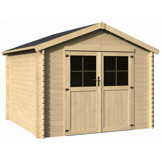 Décor et Jardin Valodeal - Abri de jardin en bois - Avec fenêtres frontales - 298 × 298 × 245 cm