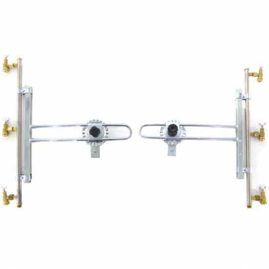 Couple de rampes inox de d&eacute;sherbage avec Jets papillon laiton 3+3 &eacute;quip&eacute; de supports INOX