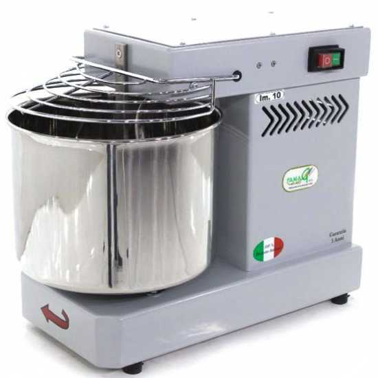 P&eacute;trin &agrave; spirale &eacute;lectrique Famag IM 10 d'une capacit&eacute; de p&eacute;trissage de 10 Kg - Gris