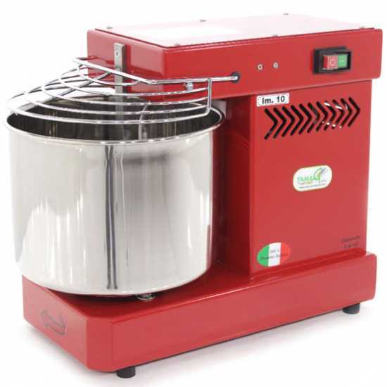 P&eacute;trin &agrave; spirale Famag &eacute;lectrique IM 10 d'une capacit&eacute; de p&eacute;trissage de 10 Kg - Rouge
