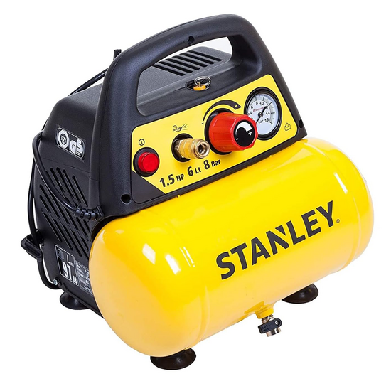 Stanley DN 200/8/6 - Compresseur d'air &eacute;lectrique portatif monophas&eacute;, oil-less - Moteur 1.5 CV - 6 L
