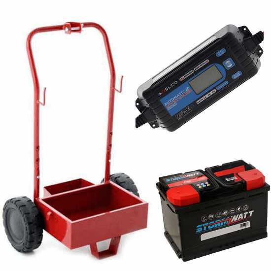 Kit complet : chariot m&eacute;tallique + batterie 70 Ah + chargeur de batterie Awelco Automatic 20