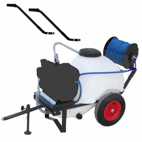 Groupe motopompe de pulv&eacute;risation Comet APS 41 - Loncin G 160 F et chariot avec cuve 120 L avec crochet