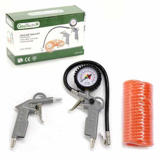 Kit Accessoires pneumatiques 3 pi&egrave;ces pour compresseur &ndash; GeoTech