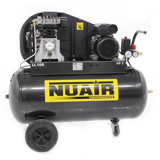 Nuair B2800 /100 CM2 - Compresseur d'air électrique monophasé à courroie - Moteur 2 CV - 100 L