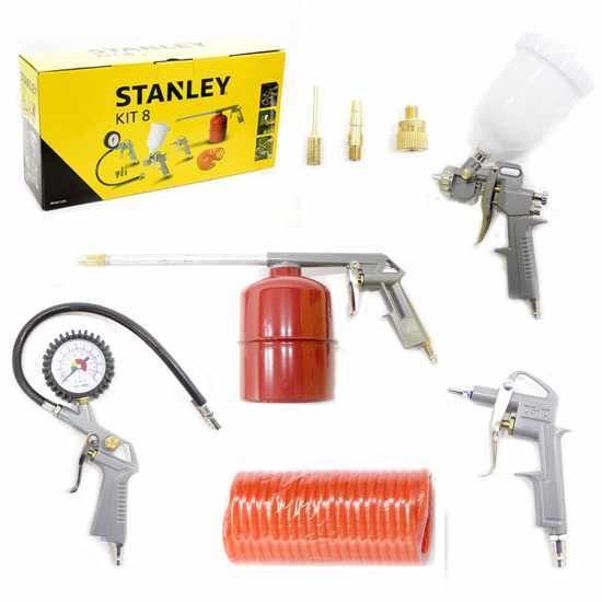 Kit Accessoires pneumatiques 8 pi&egrave;ces pour compresseur &ndash; Stanley