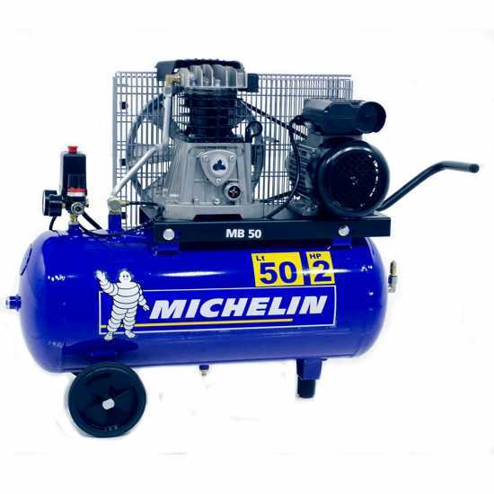 Compresseur &eacute;lectrique &agrave; courroie Michelin MB 50 MC moteur 2 HP - 50 L