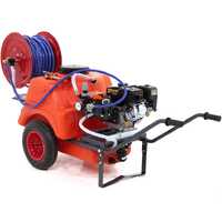 Groupe motopompe de pulv&eacute;risation Comet MP 30 Loncin G200F sur chariot Dal Degan avec r&eacute;servoir 150 l