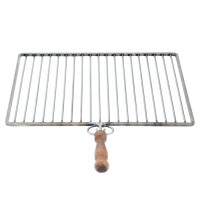 Grille en fer forg&eacute; - Fer naturel - Manches en bois anti-br&ucirc;lure