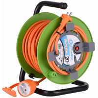 Enrouleur Electraline - 20m - Prise universelle Section 2 x 1,5 mm&sup2; (2 c&acirc;bles avec section 1,5mm&sup2;)
