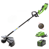 PROMO Greenworks GD40BC - D&eacute;broussailleuse &eacute;lectrique - 40V &agrave; batterie - 4Ah/40V