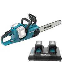 Tron&ccedil;onneuse &agrave; batterie Makita DUC353Z - 2 batteries de 5Ah 18V et chargeur de batterie inclus