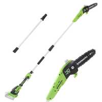 Perche &eacute;lagueuse &agrave; batterie Greenworks G40PSF 40V - Sur rallonge, &agrave; bretelle - SANS BATTERIE ni CHARGEUR
