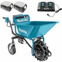 Brouette &eacute;lectrique &agrave; roues Makita DCU180 avec vasque - batterie 5Ah/18V(2x18v)