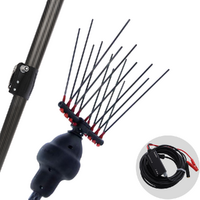 Castellari Fenix L V2 - Peigne vibreur électrique à batterie de type automobile avec câble inclus - Perche télescopique en carbone 230/320 cm