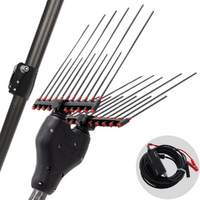 Castellari Tornado Carbon C V3 - Peigne vibreur &eacute;lectrique &agrave; batterie de type automobile avec c&acirc;ble inclus - Perche t&eacute;lescopique en carbone 180/240 cm