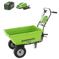 Brouette &agrave; batterie sur roues Greenworks G40GC Garden Cart 40V- Brouette &eacute;lectrique