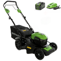 Greenworks GD40LM46SPK4 - Tondeuse &agrave; gazon &eacute;lectrique &agrave; batterie 40V/4Ah - Coupe 46 cm