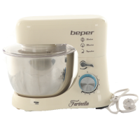 Batteur m&eacute;langeur plan&eacute;taire BEPER- Cuve de 4,5L en acier inox - 3 crochets inclus - 1000W