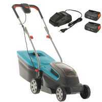 Tondeuse &agrave; gazon sur batterie Gardena PowerMax 32/36V P4A - 2 Batteries 18V/2.5Ah - Largeur de coupe 32 cm