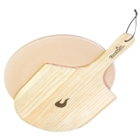 Set pierre ronde et pelle en bois  pour pizza