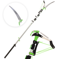 Verdemax - &Eacute;chenilloir avec scie et perche t&eacute;lescopique &agrave; 3&nbsp;sections de 130-310&nbsp;cm