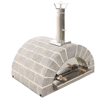 AgriEuro FAMILY STONE - Four &agrave; bois pour pizzas d'ext&eacute;rieur Gris de 80X60 - 4 pizzas
