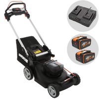 Worx Nitro WG749E - Tondeuse &agrave; gazon tract&eacute;e &agrave; batterie - 2x20V/4Ah - coupe de 46 cm