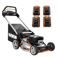 Worx Nitro WG761E - Tondeuse &agrave; gazon autotract&eacute;e &agrave; batterie - 80V / 4Ah - coupe de 51 cm